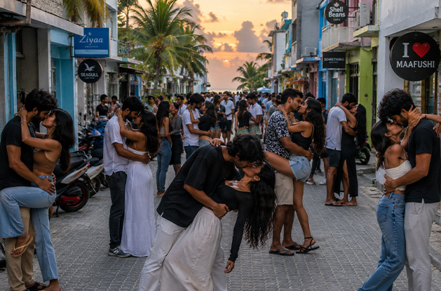 Is public kissing legal in Maldives?